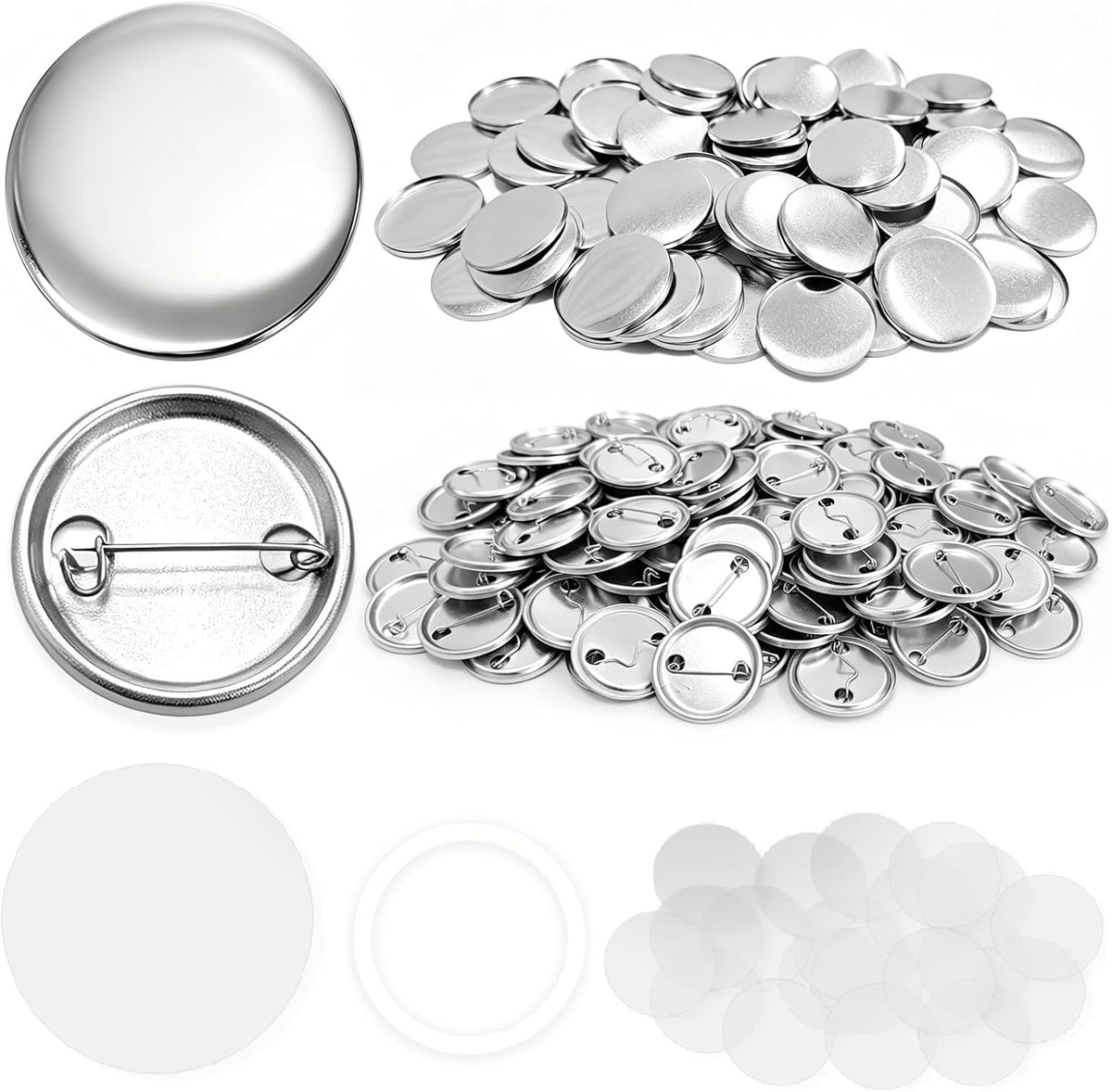 100 Set 32mm/1.25 inch Button Maker Supplies, Pin Maker Button Supplies