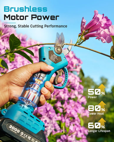 SEESII Electric Pruning Shears, 1.4" Cutting Cordless Pruner for Gardening