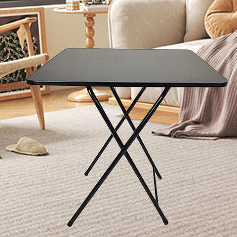 Folding Dining Table Small Portable Square Coffee Table,Heavy Duty Solid Side Table with Metal Legs Stable Space Saving Computer Desk,Table Diner Tea Coffee for Home Dining Room Black Black