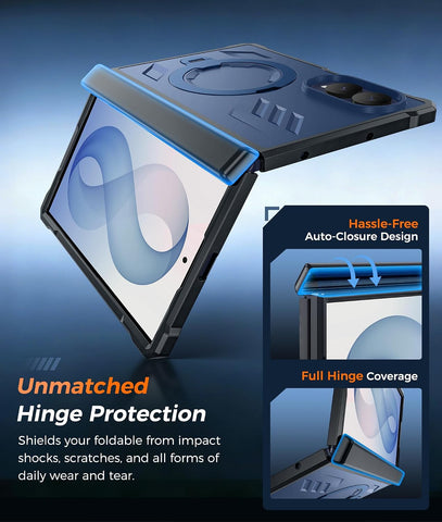 FNTCASE for Samsung Galaxy Z Fold 8 Case with 360 Spin Magnetic Kickstand
