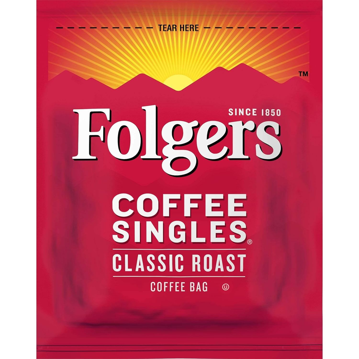 Folgers Coffee Singles Classic Roast Medium Roast Coffee, 228 Single Serve Coffee Bags