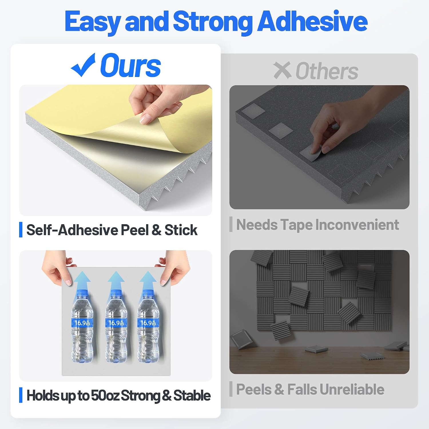 Self-Adhesive Sound Proof Foam Panels For Walls High Density Acoustic Panel