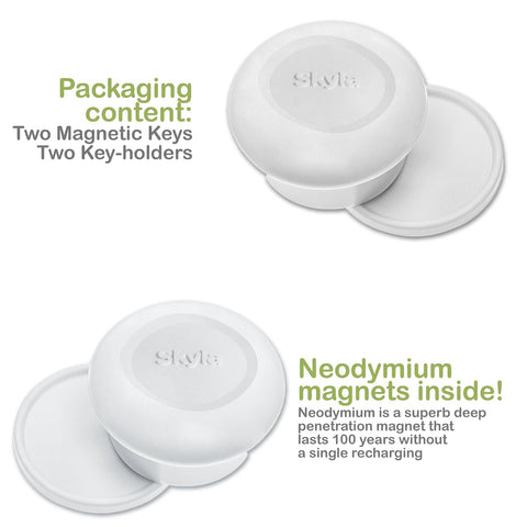 SKYLA HOMES Magnetic Cabinet Lock Replacement Keys, 2 Pack