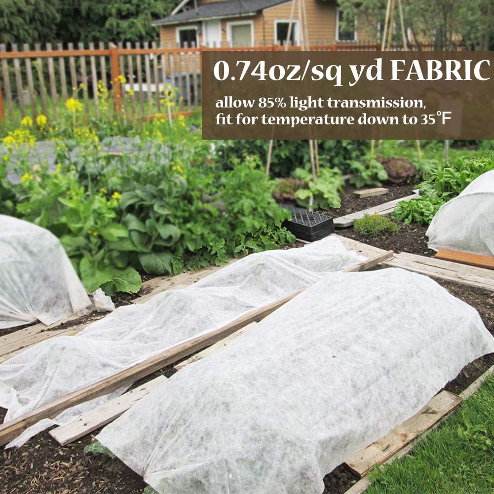 Plant Covers Freeze Protection 10 ft x 30 ft Floating Row Cover 1.5oz/yd² Garden Fabric Plant Cover for Winter Frost/Sun Pest Protection (10FT X 30FT)