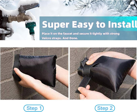 Outdoor Faucet Covers for Winter, Actgan 8.3"H x 6"W Thickened Outside Garden Faucet Socks for Freeze Protection, Reusable Insulated Faucet Covers, 2 Pack, Black