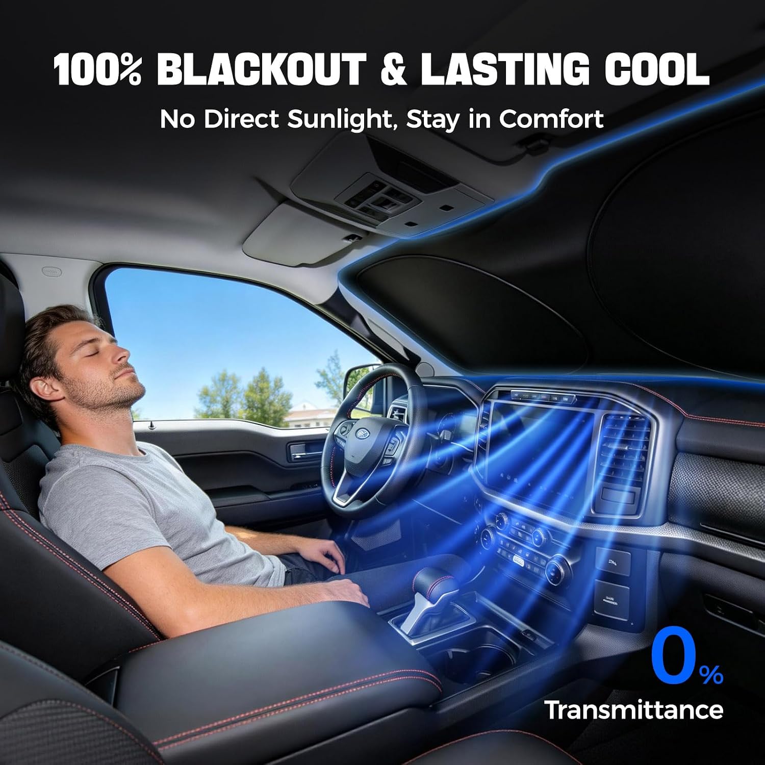 Windshield Sun Shade for Toyota Camry - Original Design, Telescopic Design for All Sedan Models, Reflective Laser Coating, 99% UV Protection, Foldable