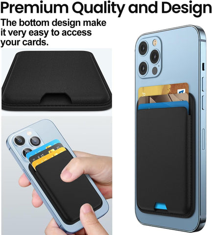 iLodn Magnetic Wallet Compatible with MagSafe for iPhone 17 16 15 14 13 12 Pro Max Air Plus Model, Mag 3 Safe Card Holder Stick on Accessories for Cell Phone & Case, Aureate