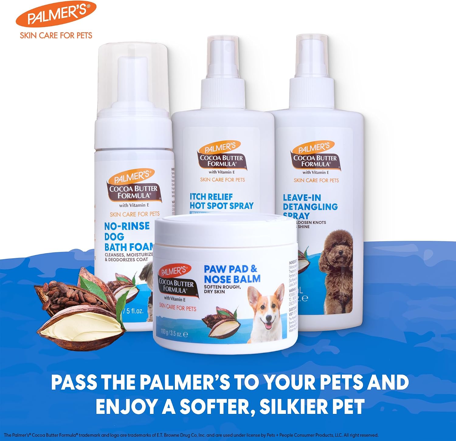 Palmers for Pets Cocoa Butter Paw Pad and Nose Balm for Dogs, 3.5 Oz