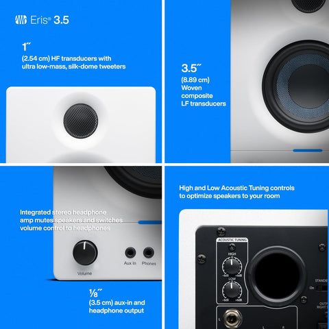 PreSonus Eris 3.5 Powered Studio Monitors, Pair