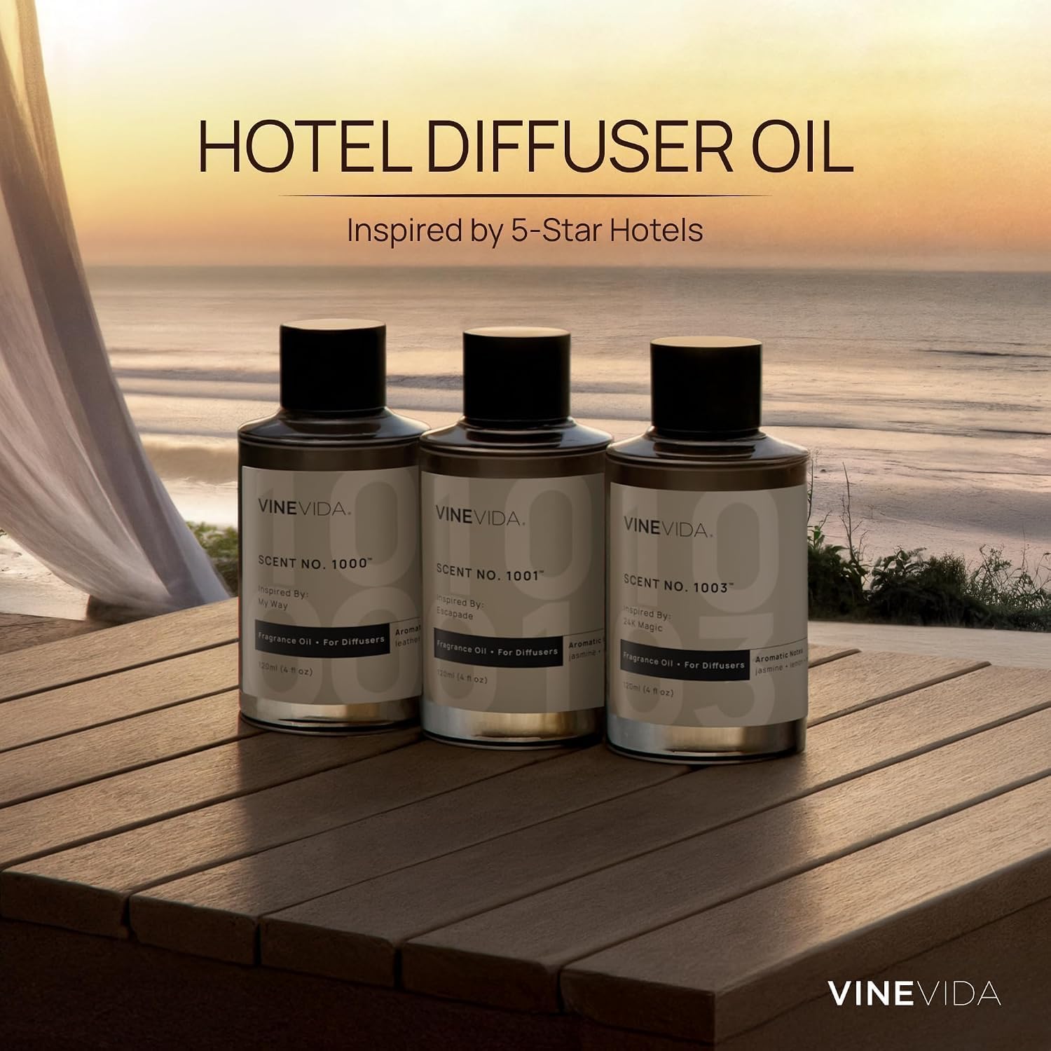 VINEVIDA (32oz) Hotel Fragrance Collection Diffuser Oil - Hotel Scents Diffusers for Home - Cold Air Diffuser Oil - Hotel Scent Essential Oil - Scent No.1012