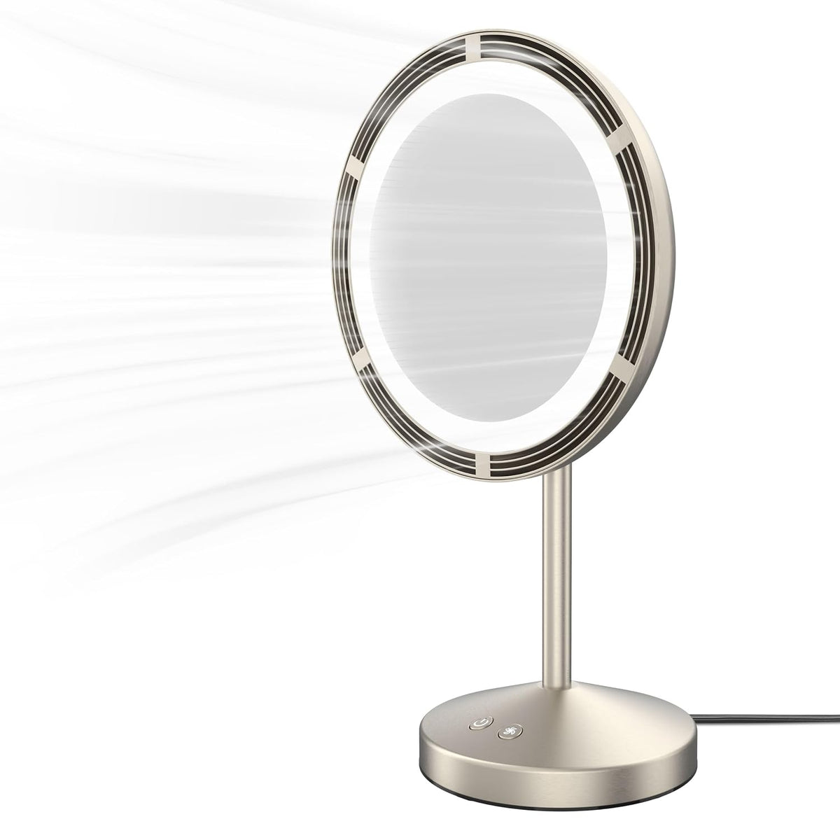 Conair Vanity Mirror with Lights, Adjustable Fan & Brightness, Round