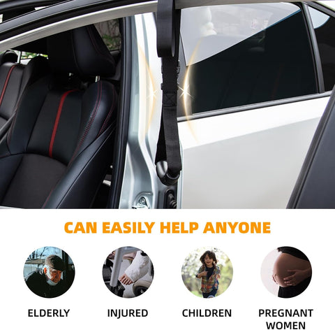 KOUNATSURI Car Door Handle for Elderly Car Assist Support Handle Multifunction Car Door Latch Bar for Seniors and Handicapped(Black)