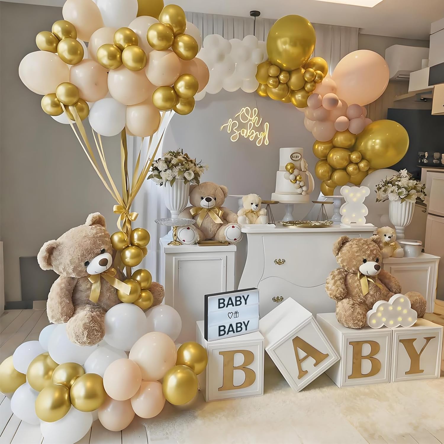 ASIYUHY 100pcs Sand White Latex Balloons 12 Inch Beige Balloons