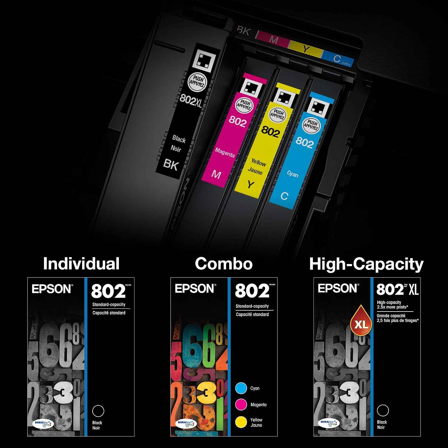 Epson 802 Genuine Standard Capacity Magenta Ink Cartridge T802320 | Works With WorkForce Pro WF-4720 WF-4730 WF-4734 WF-4740 Inkjet Printers