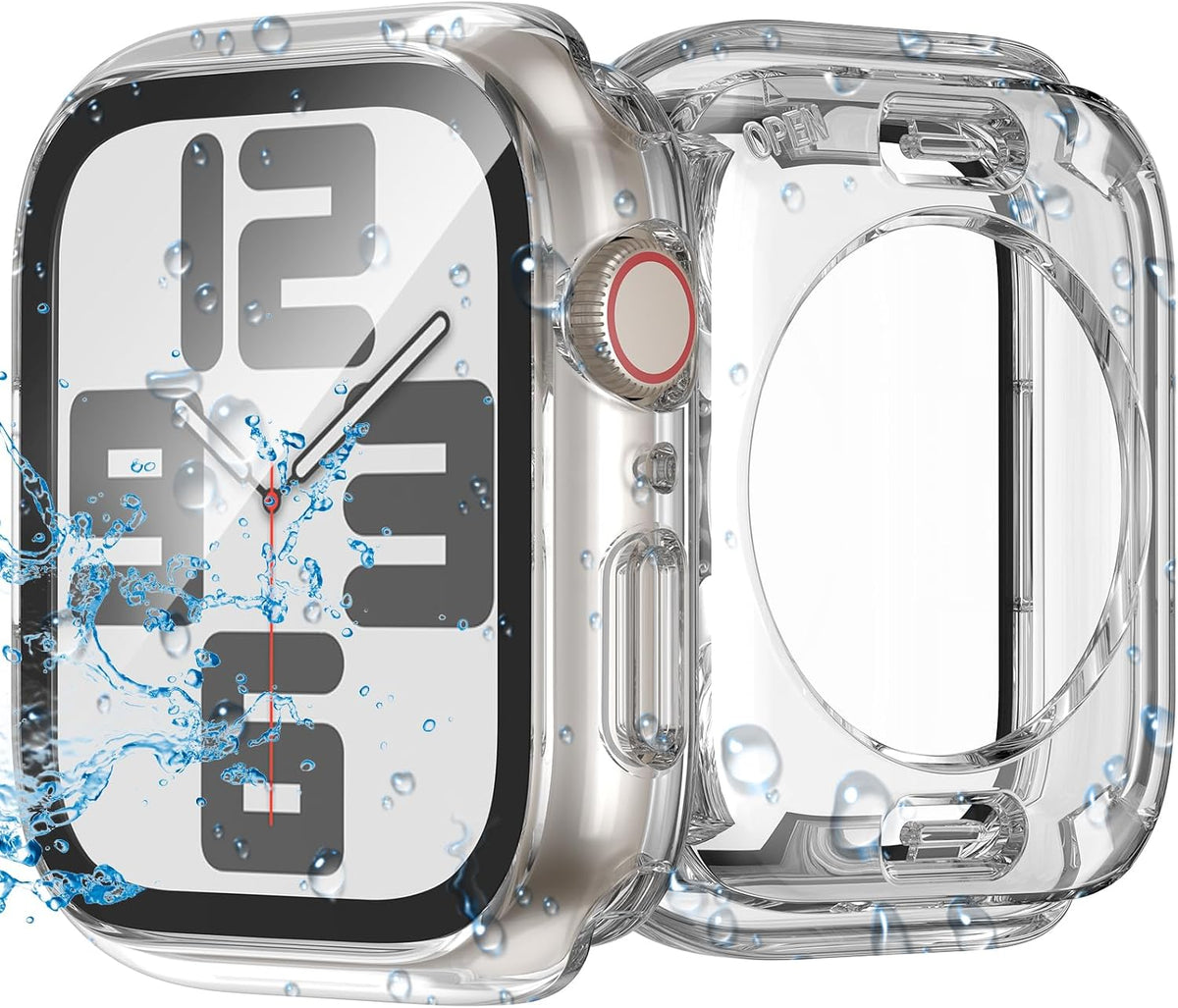 YIJDACASE 3 in 1 Waterproof Case for 46mm Apple Watch Series 11/10, Clear