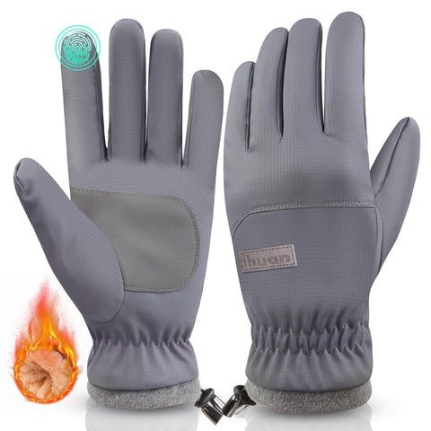 ihuan Winter Waterproof Ski Gloves Men Women, Snow Warm Cycling Cold Weather, Driving Biking Running