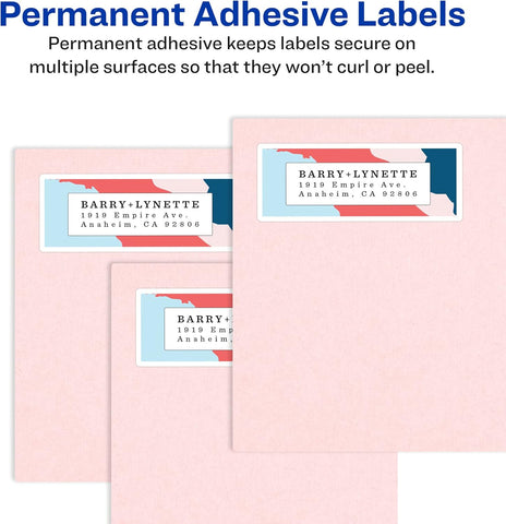 Avery Printable Return Address Labels with Sure Feed, 0.5" x 1.75", White, 20,000 Blank Mailing Labels (05967)