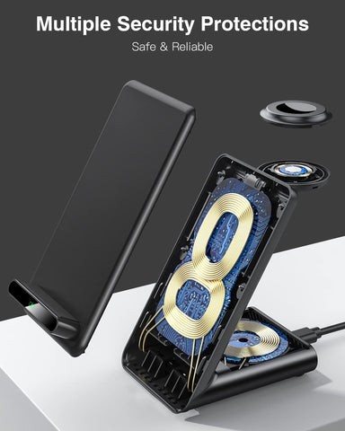 Wireless Charging Station,3 in 1 Charging Stand for Apple Multiple Devices
