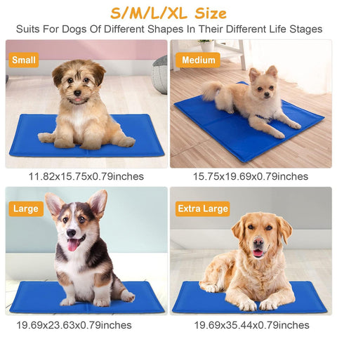 WUWUSU Dog Cooling Mat, Large - Pressure Activated Cooling Mat for Dogs and Cats - No Water or Refrigeration Needed - Non-Toxic Gel Cooling Pad, Ideal for Home and Travel