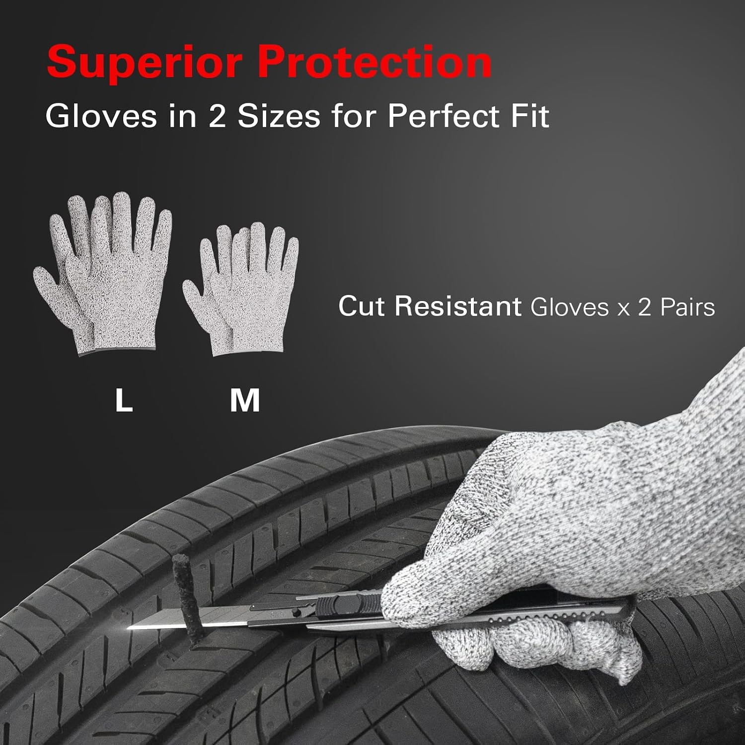 CKAuto 80 pcs Universal Tire Repair Kit with Plugs Heavy Duty Professional