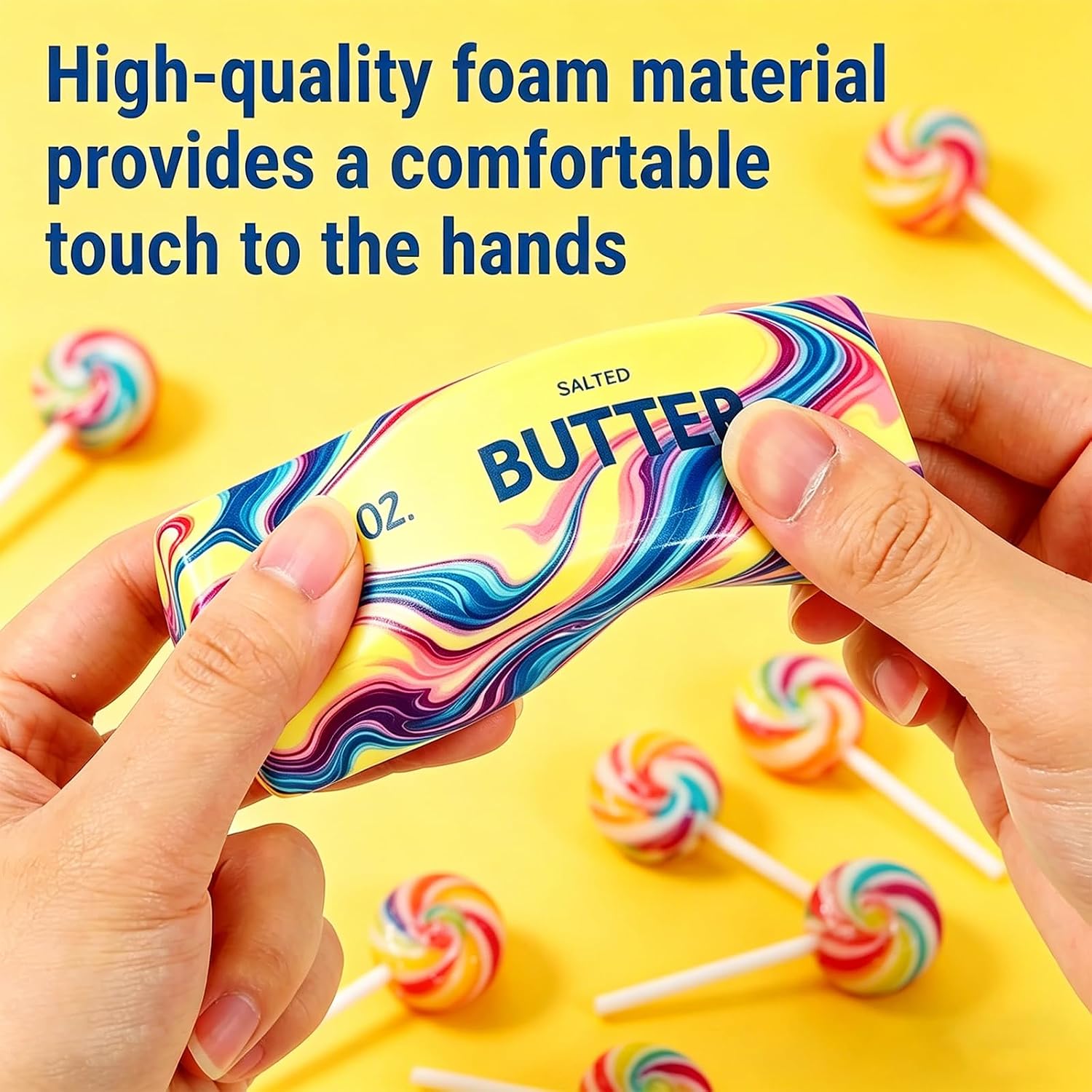 2 Packs Slow Rising Butter Squishy, Squishies Butter Squeeze Toys Pack Sensory Stress Relief Soft & Stretchy Fidget Toy for Party Favors Squishy Butter