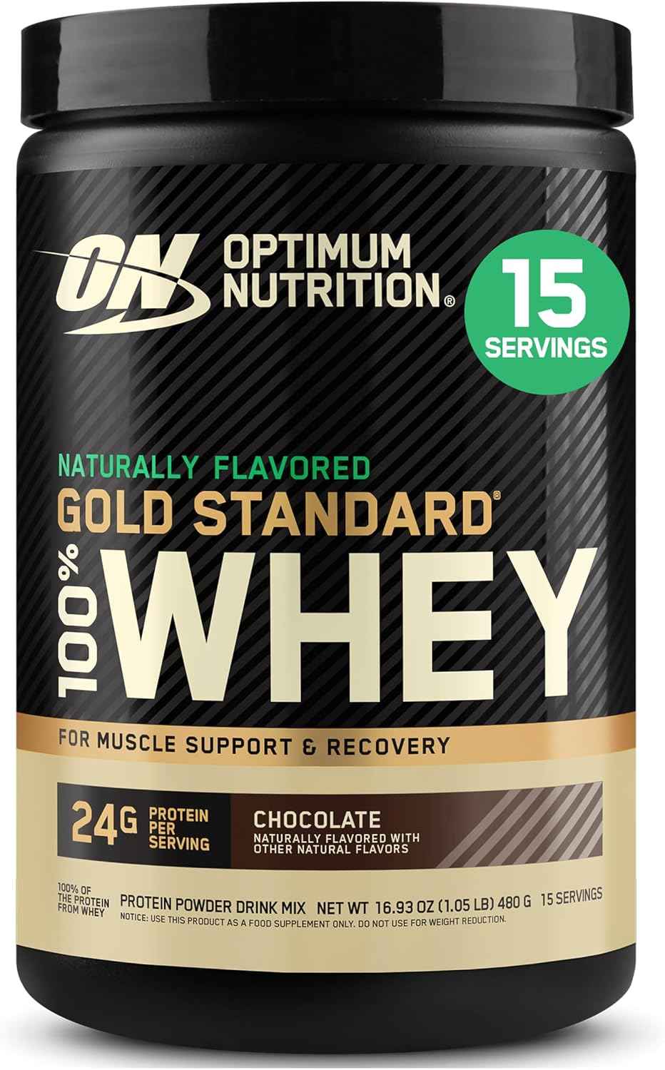 Optimum Nutrition Gold Standard Whey Protein Powder, Chocolate, 1.05 LB