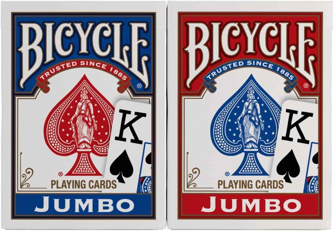 Bicycle Jumbo Index Playing Cards 2 Pack Large Print Poker Size