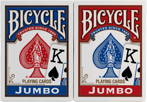 Bicycle Jumbo Index Playing Cards 2 Pack Large Print Poker Size
