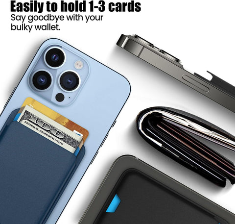 iLodn Magnetic Wallet Compatible with MagSafe for iPhone 17 16 15 14 13 12 Pro Max Air Plus Model, Mag 3 Safe Card Holder Stick on Accessories for Cell Phone & Case, Aureate