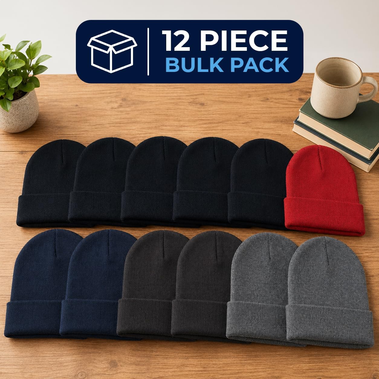 Kids Winter Beanies, 12 Pack Warm Cold Weather Hats Boys Girls Children