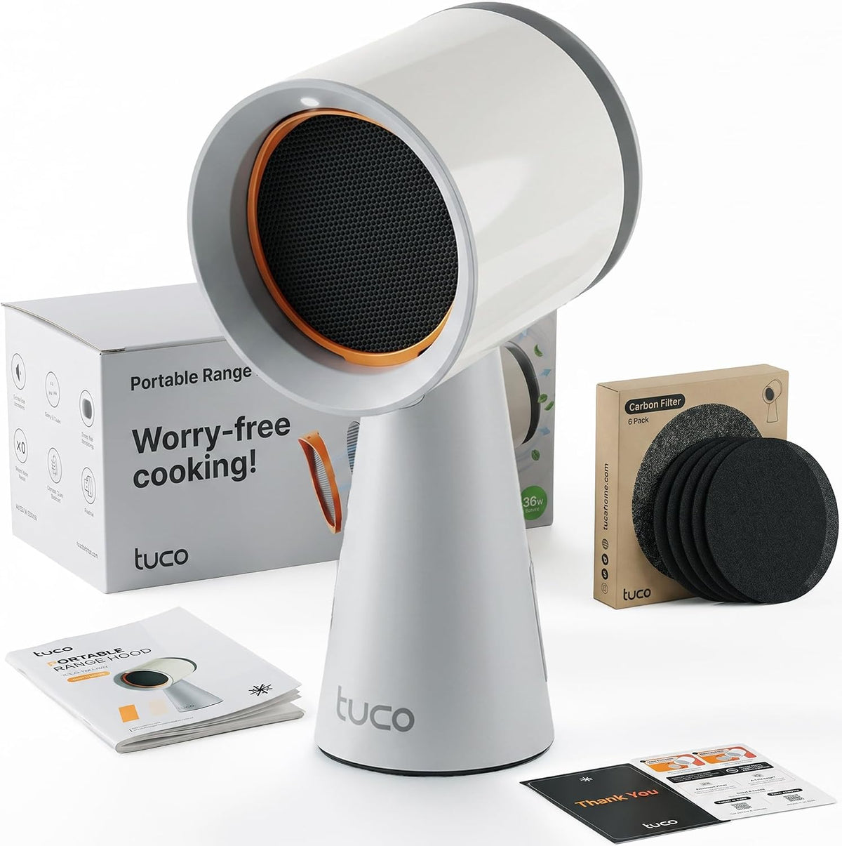 TUCO Portable Range Hood PRO Countertop Kitchen Exhaust Fan, 3-Speed, GRAY