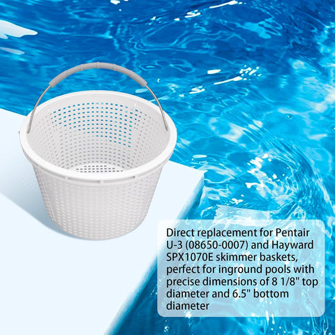 8" Pool Skimmer Basket for Inground Pool, for Pentair & Hayward