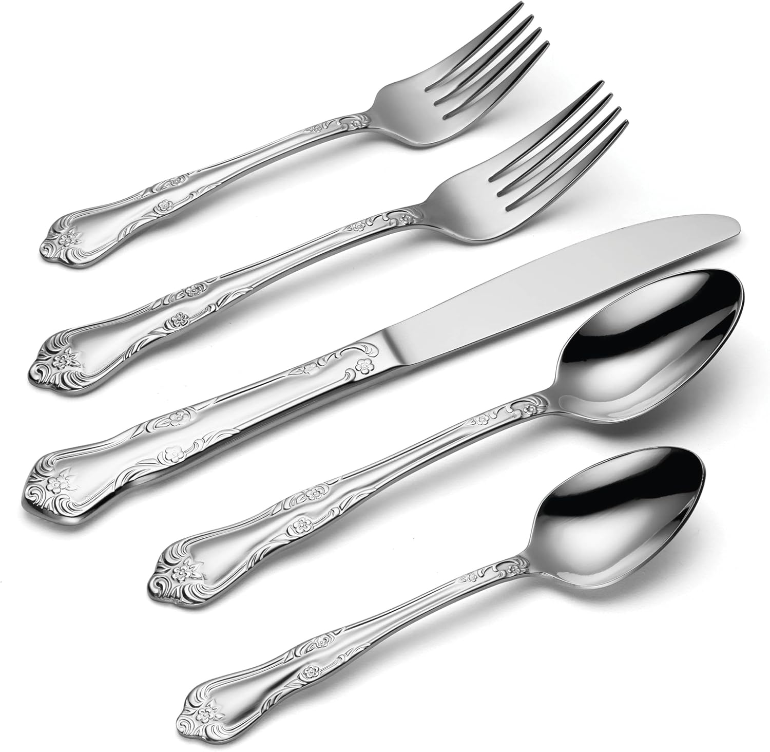 Oneida Azalea 45-Piece 18/0 Silverware Set for 8, Flatware
