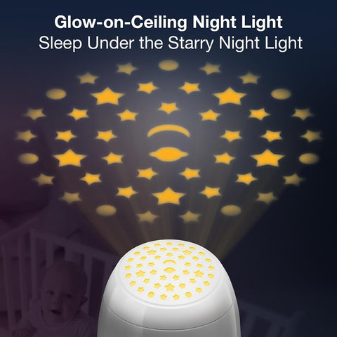 VTech TM8112 Audio Baby Monitor with Glow-on-Ceiling Starry Night Light, 8-Hour Rechargeable Battery, 1000ft Range & Belt Clip