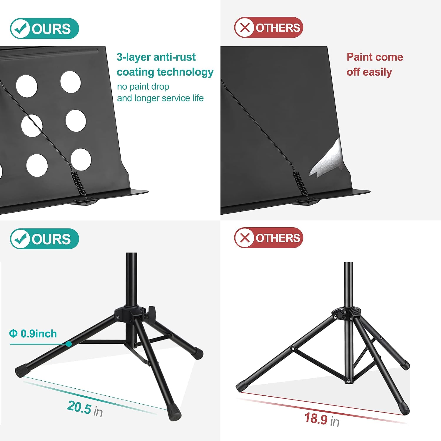 Vekkia 70 - inch Metal Professional Portable Perforated Sheet Music Stand