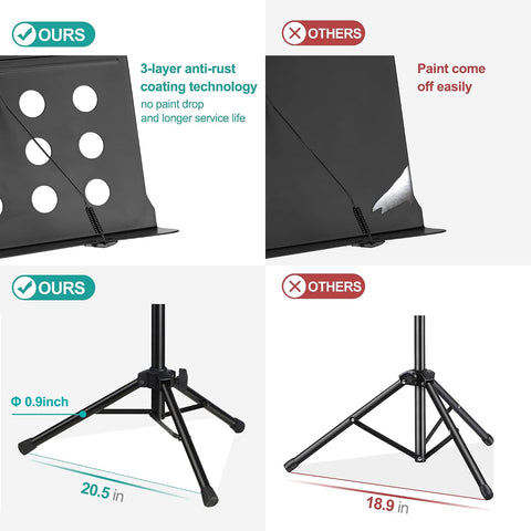 Vekkia 70 - inch Metal Professional Portable Perforated Sheet Music Stand