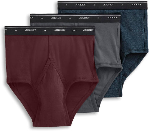 Jockey Classic Full Rise Brief- 3 Pack - 100% Cotton Underwear for Men