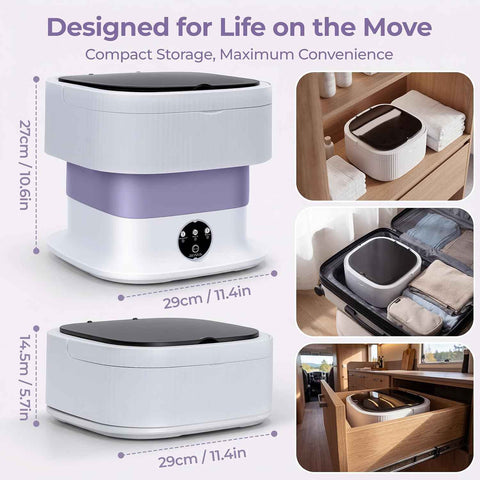 Portable Clothes Washing Machines,16L Foldable Mini Laundry Machine with Spinner Basket,3 Cleaning Modes for Small Baby, Underwear, Socks,Ideal for Home,Travel,Dorms,Camping,Hotel and Apartment BZ