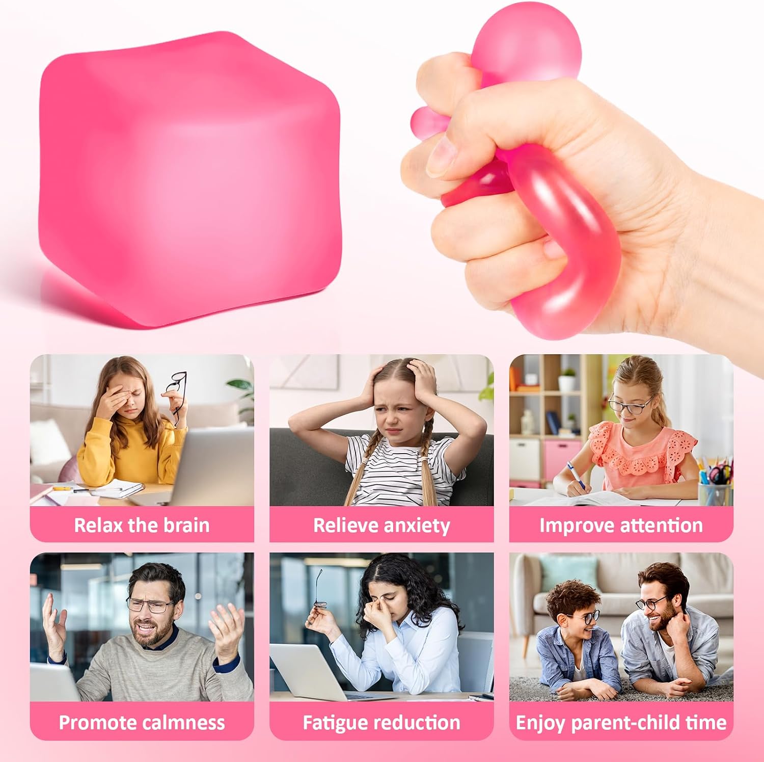 VISCOO 1 Pack Stress Cube, Slow Rising Cube Squishy for Anxiety Relief