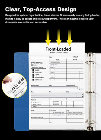 Golbsart Clear Sheet Protectors for 3 Ring Binder, 500 Pack Plastic Sleeves for Paper 8.5x11, Acid Free Page Protectors Sleeves, Top Loading Document Protector Sheets for School Office Home.