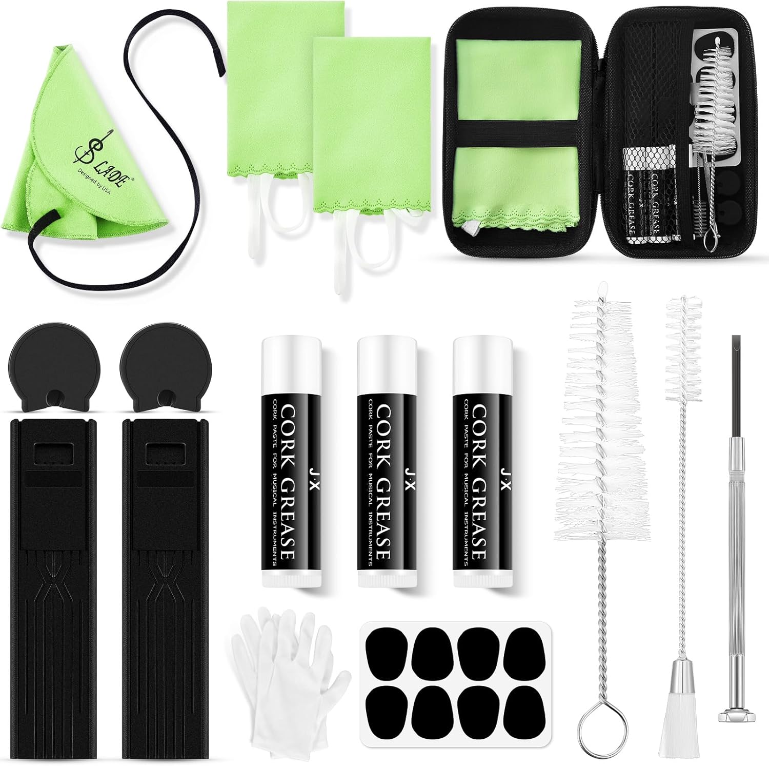 Boao 23 Pcs Clarinet Cleaning Kit All in One Accessories Set, Green