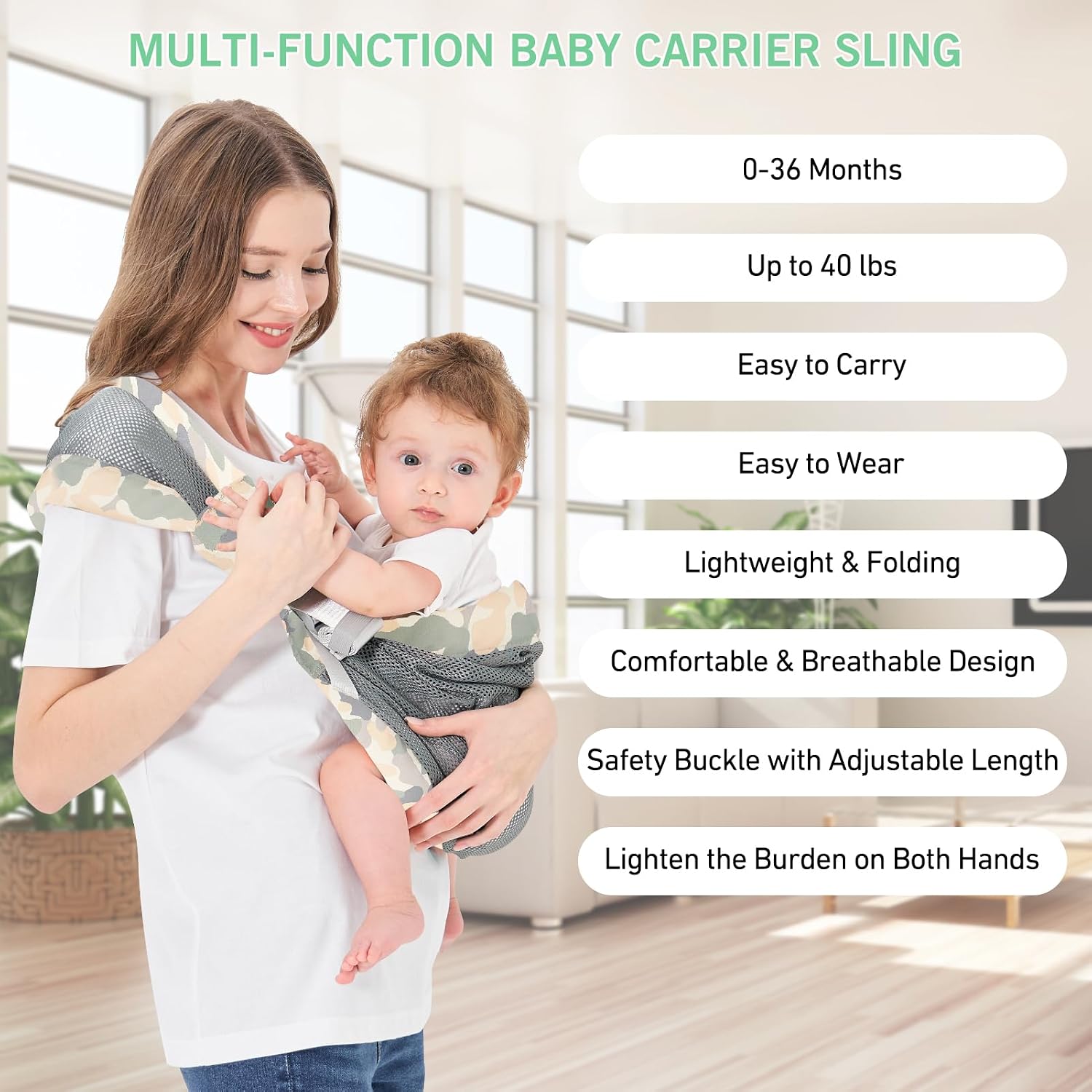 Adjustable One Shoulder Baby Carrier Portable Baby Carrier Sling