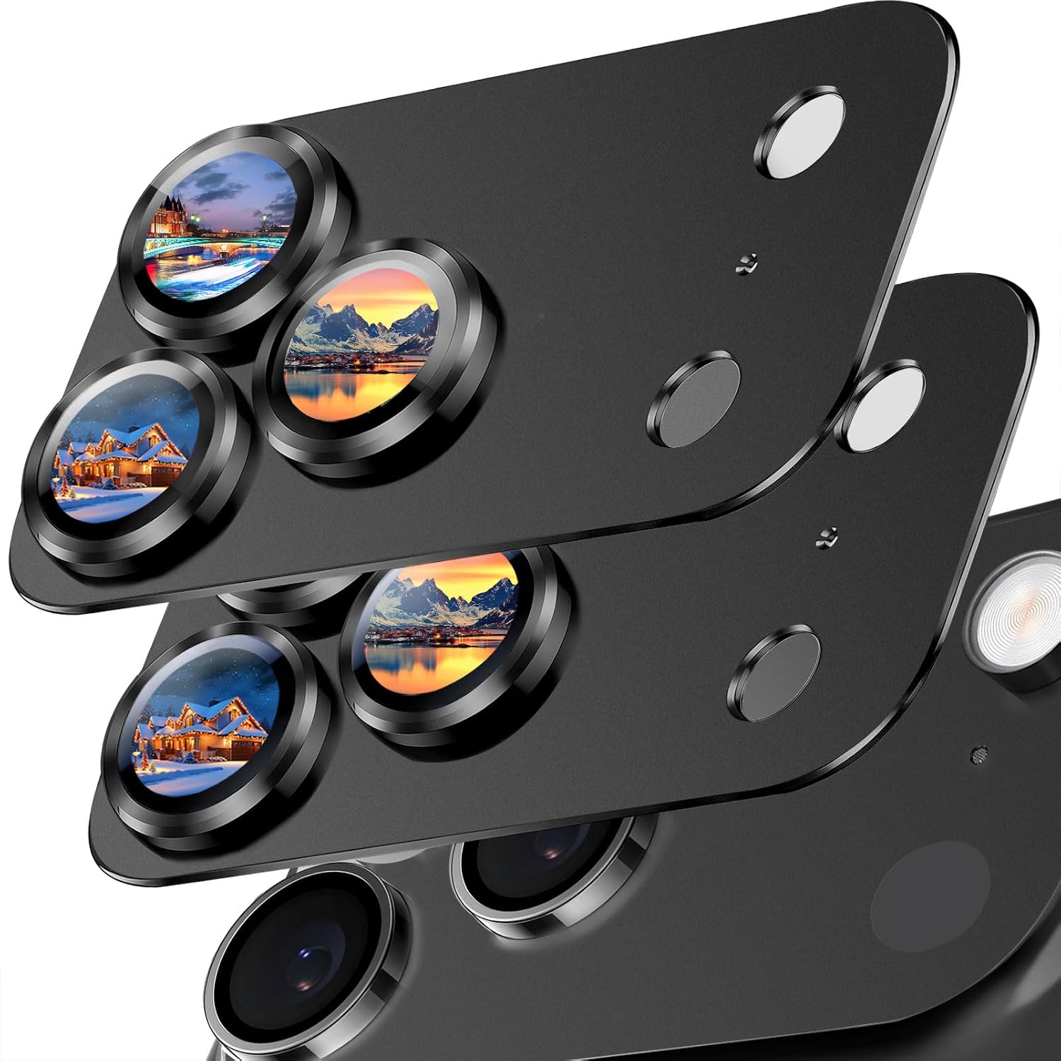 SiHPuoy Camera Lens Protector for iPhone 17 Pro Max, Tempered Glass, Black