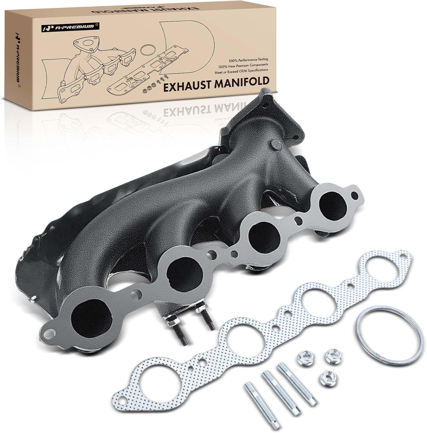 A-Premium Left Side Exhaust Manifold Kit W/Gaskets & Hardware