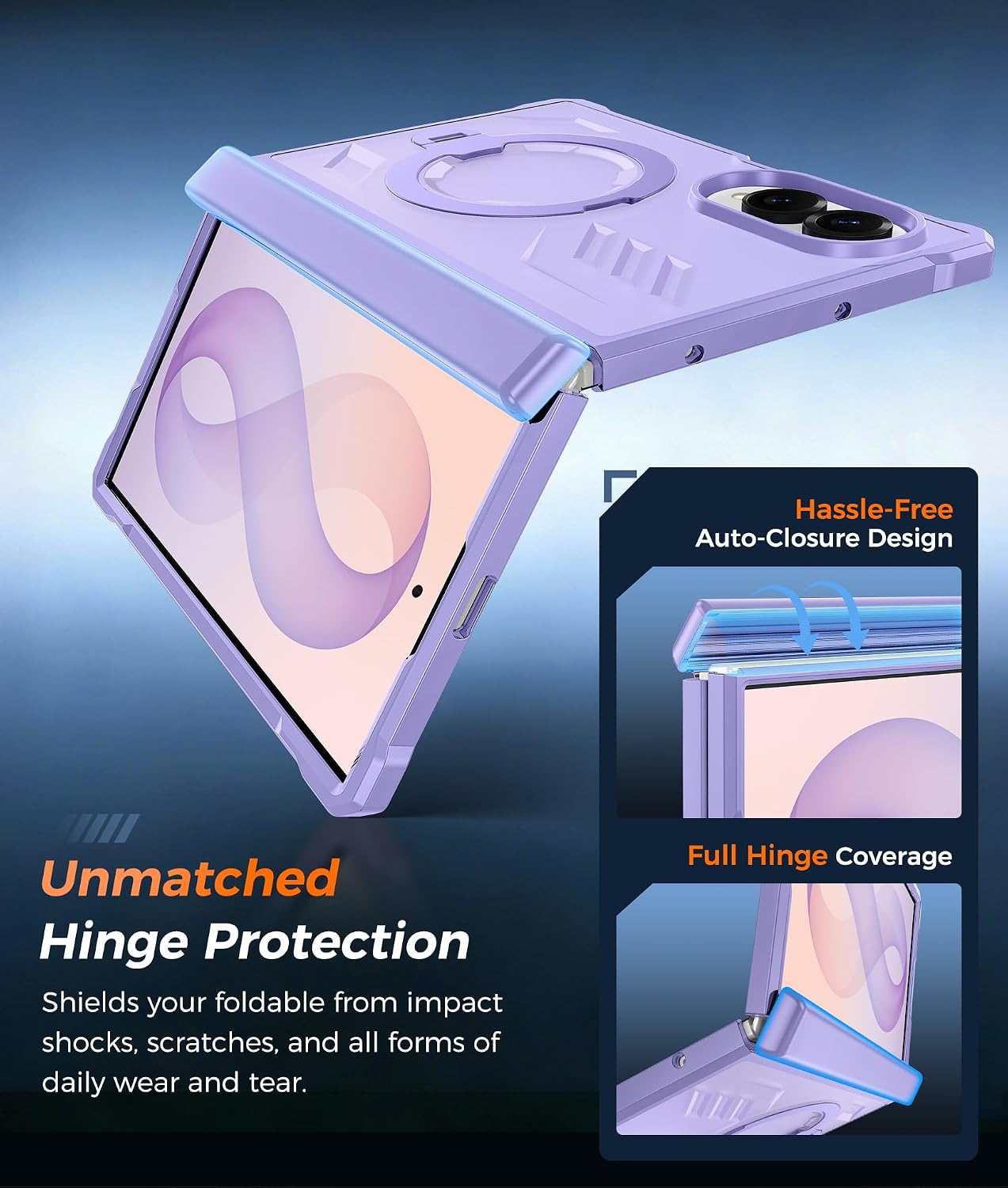 FNTCASE for Samsung Galaxy Z Fold 8 Case with 360 Spin Magnetic Kickstand