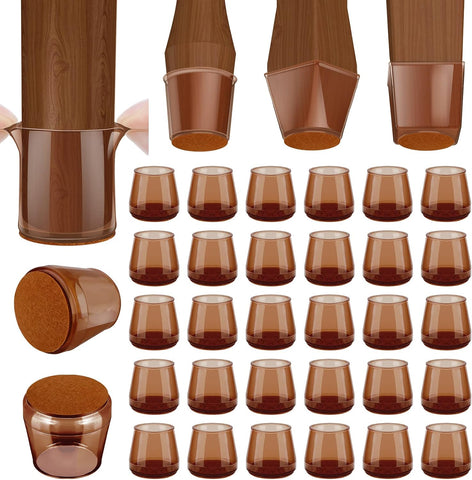BALEINE 32PCS Silicone Chair Leg Floor Protectors for Hardwood Floors