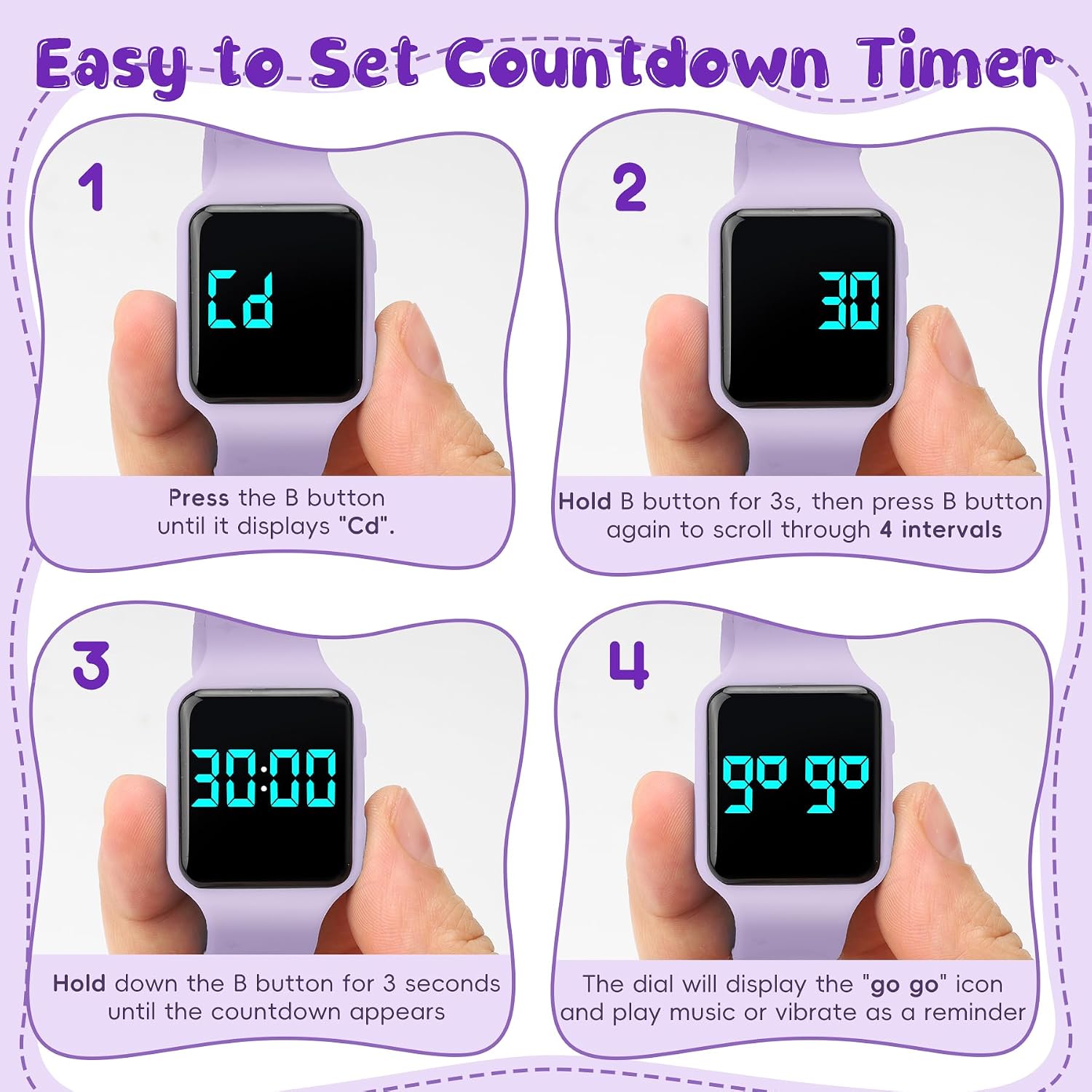 BEN NEVIS Potty Training Watch, Digital Toddler Watch with Countdown/Music/Alarm Clocks/Vibration Reminder and Waterproof, Remind Toddler to Go to The Toilet