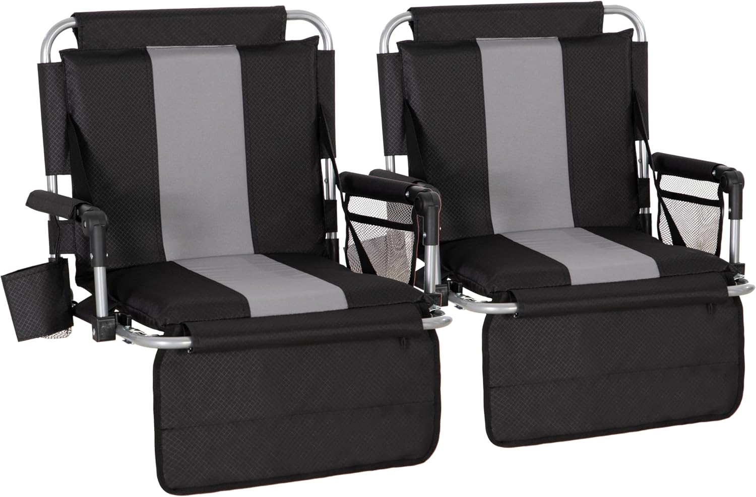 LET'S CAMP 2 Pack Folding Stadium Seats, Portable Bleacher Chairs