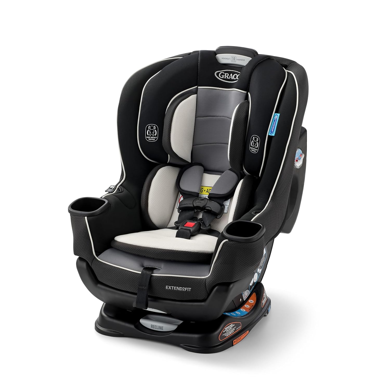 Graco Extend2Fit Convertible Car Seat, Rear and Forward Facing Car Seat with Adjustable Extension Panel for Extra Legroom, Great Gift for Baby Shower or Baby Registry, Gotham