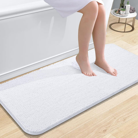 OLANLY Bathroom Runner Rugs 47x20, Extra Soft Absorbent Chenille Bath Rugs